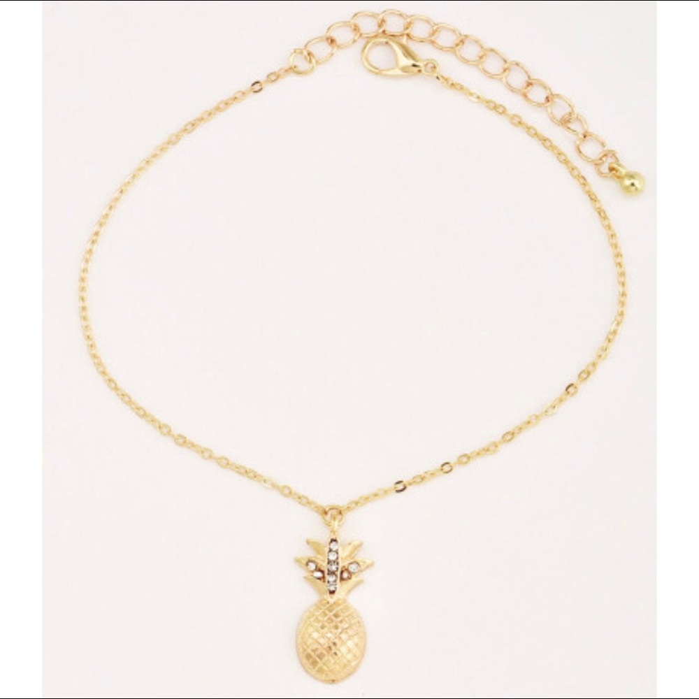 Pineapple & Star 2 Piece Faux Gold Anklet - Picture 3 of 4